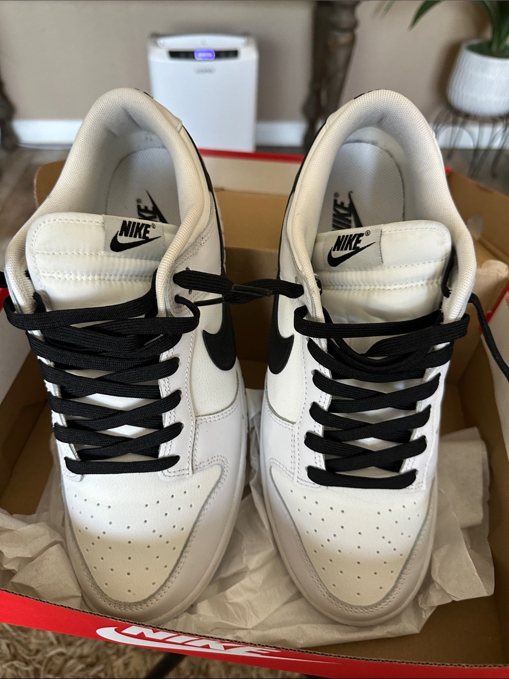 Nike Men’s White and Black Low-Top Sneakers